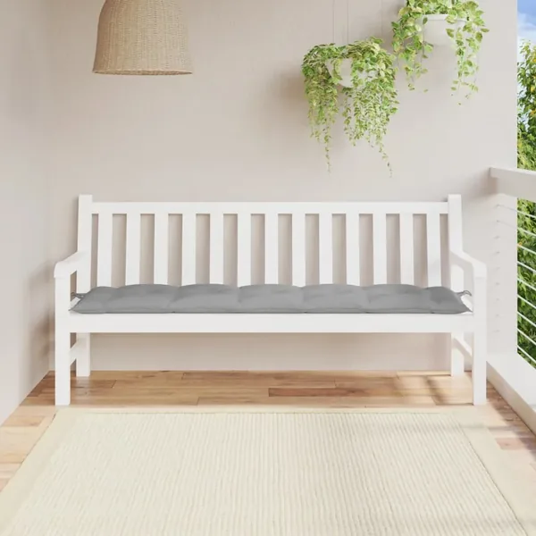 Coussin de banc de jardin gris 180x50x7 cm tissu oxford