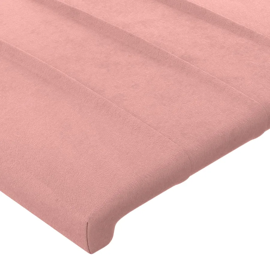 Tête de lit à LED Rose 203x16x78/88 cm Velours - 5