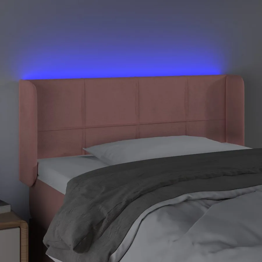 Tête de lit à LED Rose 103x16x78/88 cm Velours - 4
