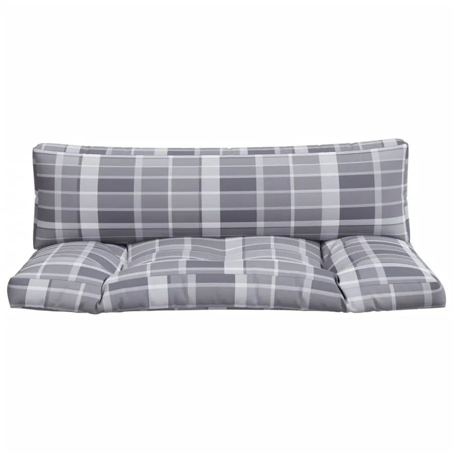 Coussins de palette 2 pcs carreaux gris tissu - 2