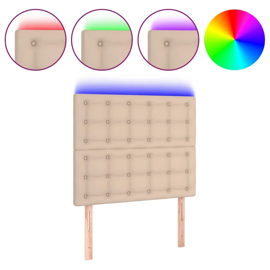 Tête de lit à LED Cappuccino 80x5x118/128 cm Similicuir - 2