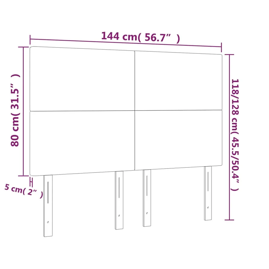 Tête de lit à LED Cappuccino 144x5x118/128 cm Similicuir - 6
