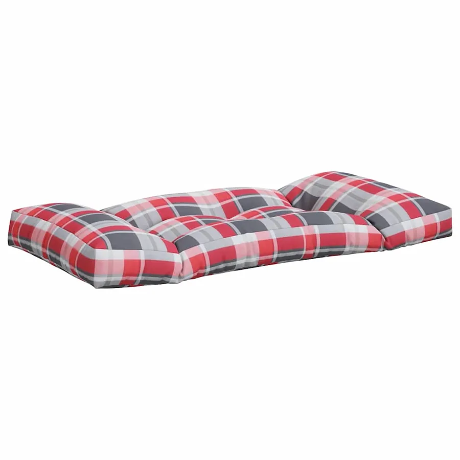 Coussins de palette 3 pcs carreaux rouges tissu - 5