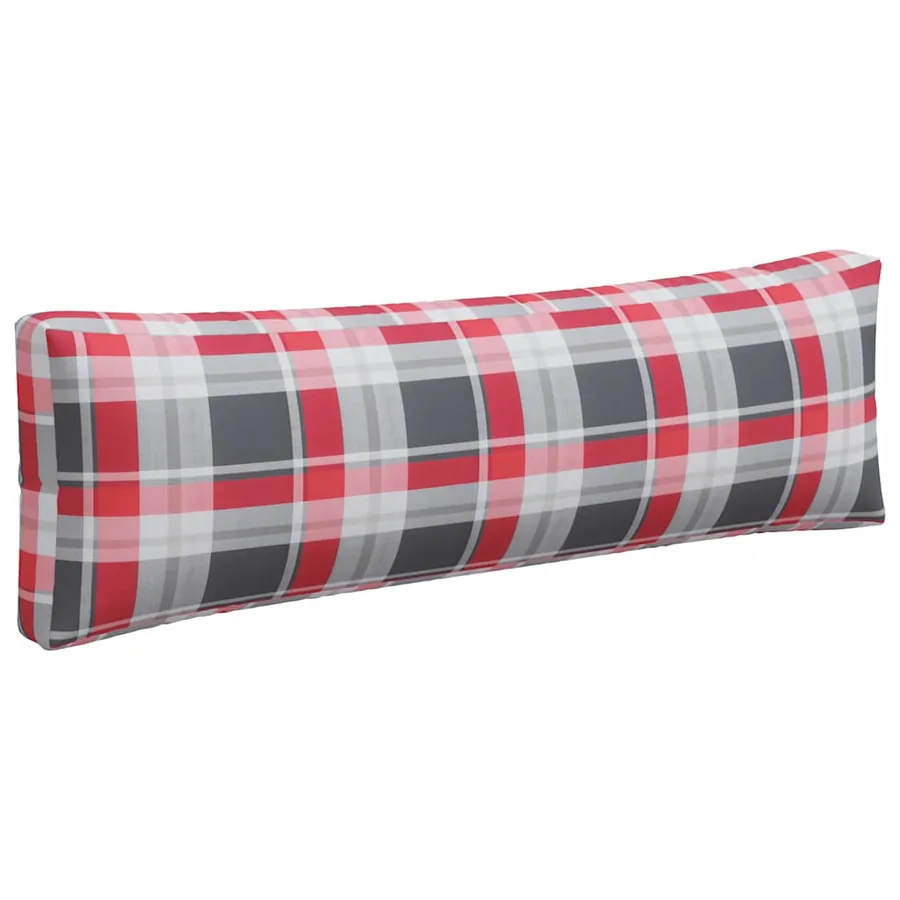 Coussins de palette 3 pcs carreaux rouges tissu - 6