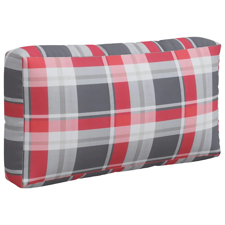 Coussins de palette 3 pcs carreaux rouges tissu - 7