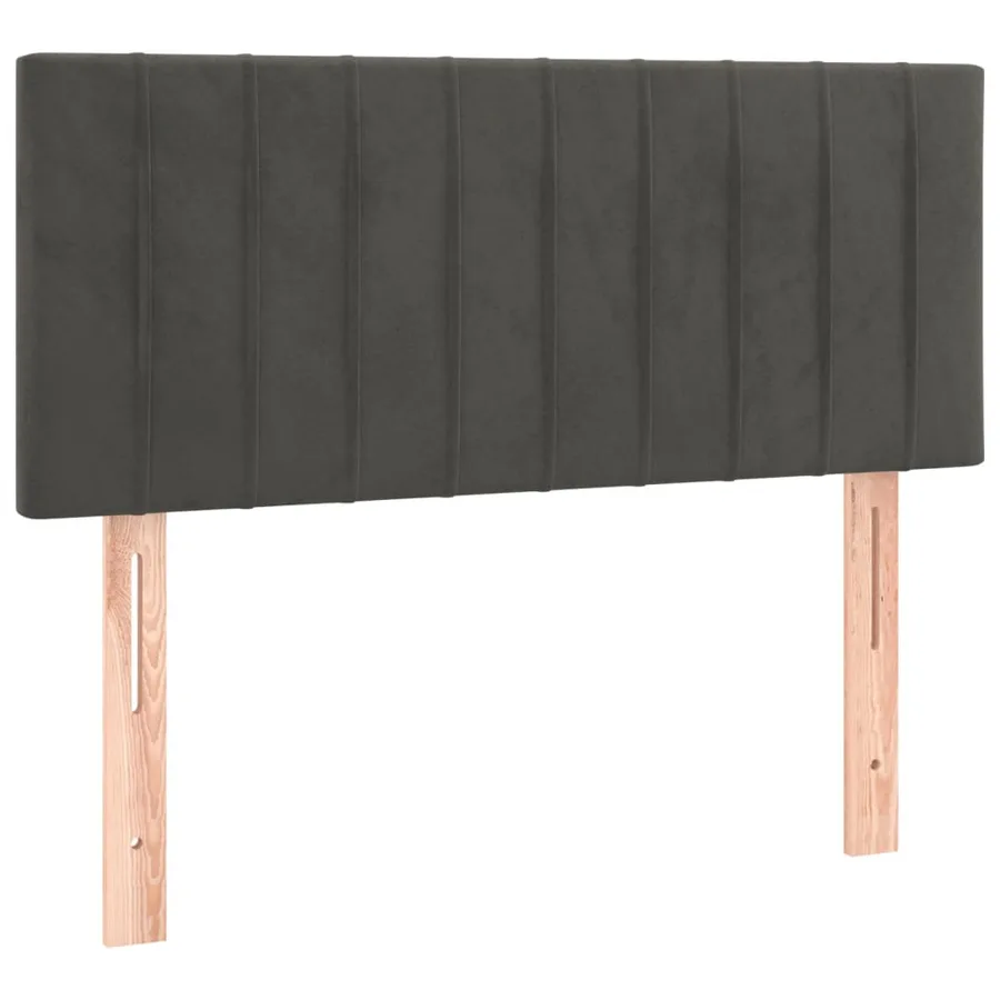 Tête de lit à LED Gris foncé 100x5x78/88 cm Velours - 4