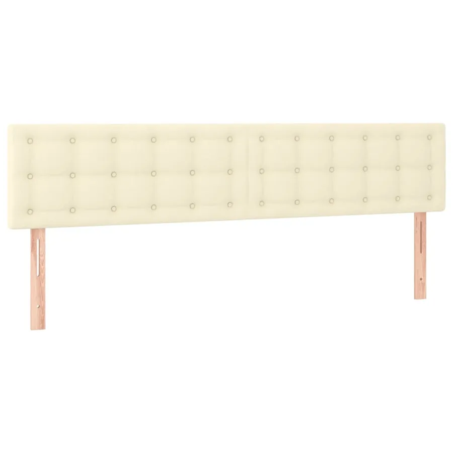 Tête de lit à LED Crème 200x5x78/88 cm Similicuir - 4