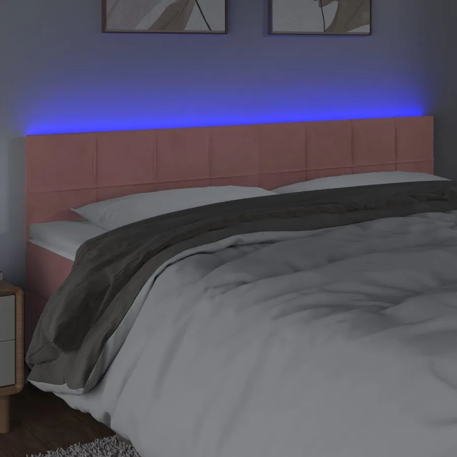 Tête de lit à LED Rose 160x5x78/88 cm Velours - 3