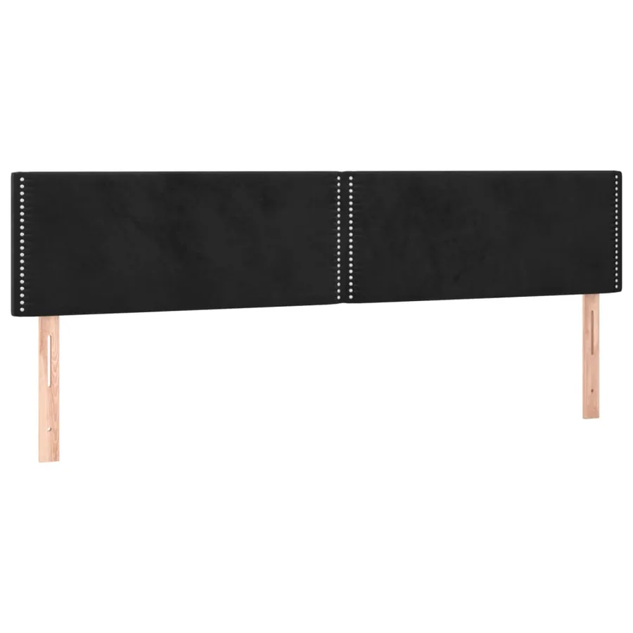 Tête de lit à LED Noir 200x5x78/88 cm Velours - 4