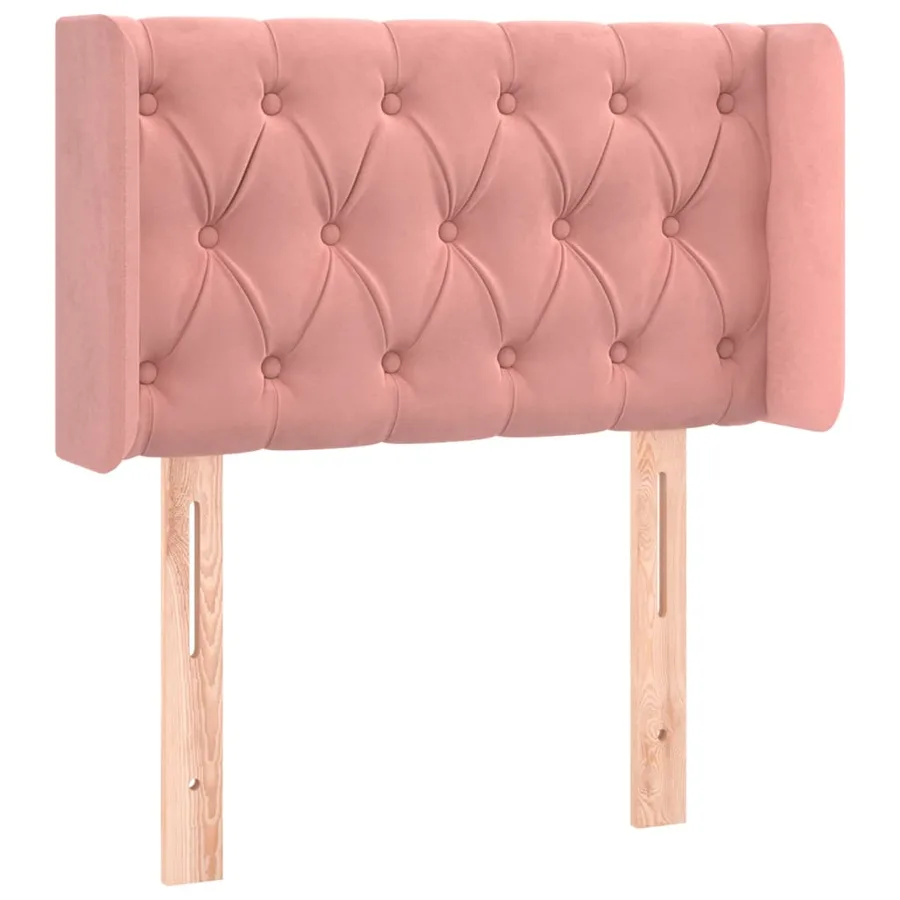 Tête de lit avec oreilles Rose 83x16x78/88 cm Velours - 2