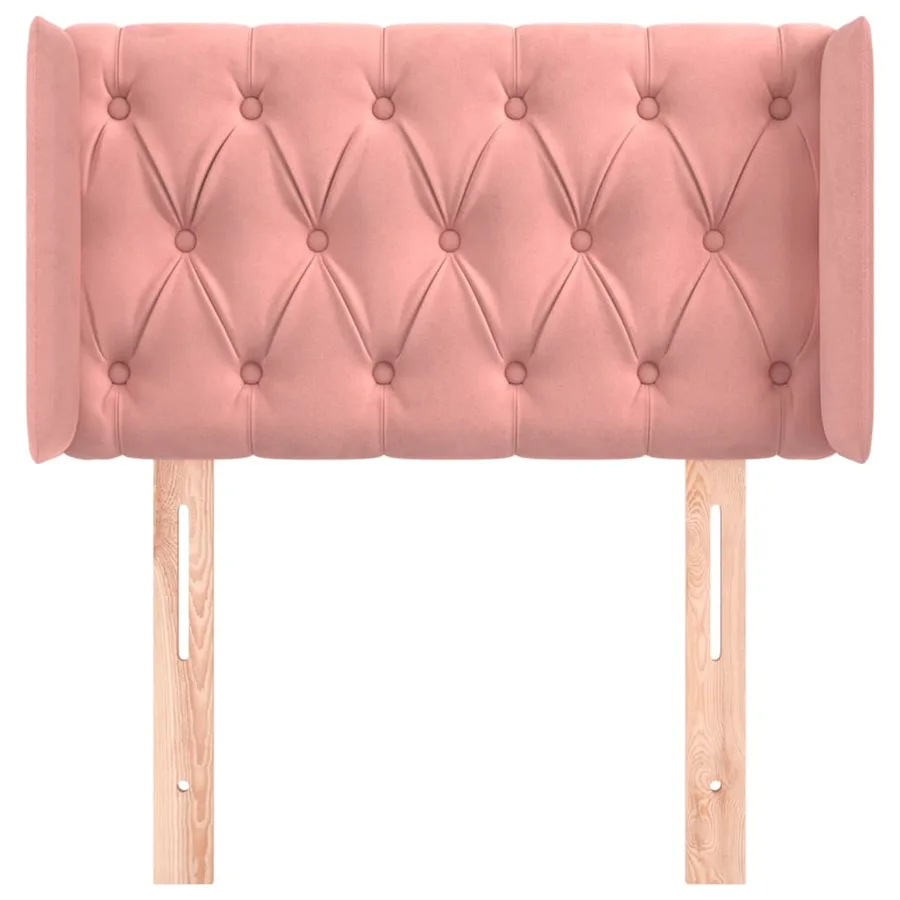Tête de lit avec oreilles Rose 83x16x78/88 cm Velours - 3