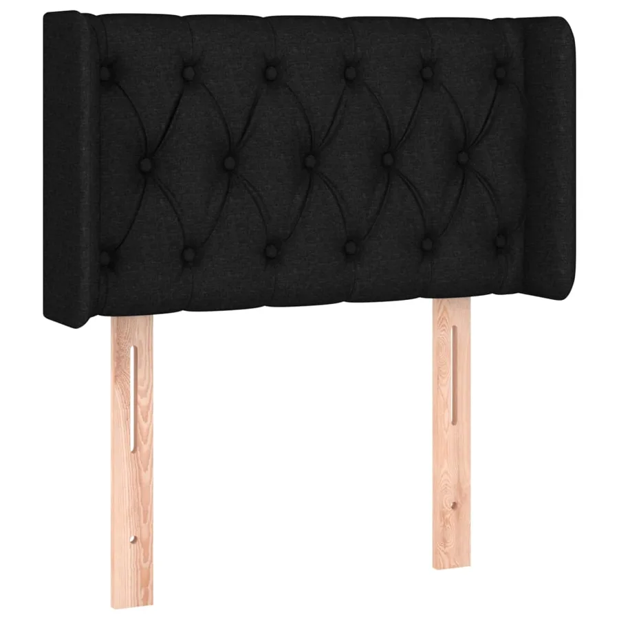 Tête de lit avec oreilles Noir 83x16x78/88 cm Tissu - 2