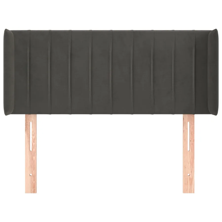Tête de lit avec oreilles Gris foncé 103x16x78/88 cm Velours - 3