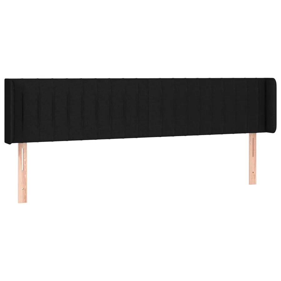 Tête de lit avec oreilles Noir 163x16x78/88 cm Tissu - 2