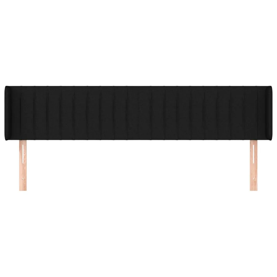 Tête de lit avec oreilles Noir 163x16x78/88 cm Tissu - 3