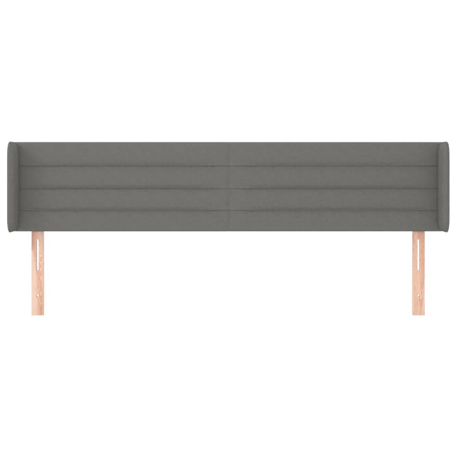 Tête de lit avec oreilles Gris foncé 163x16x78/88 cm Tissu - 3
