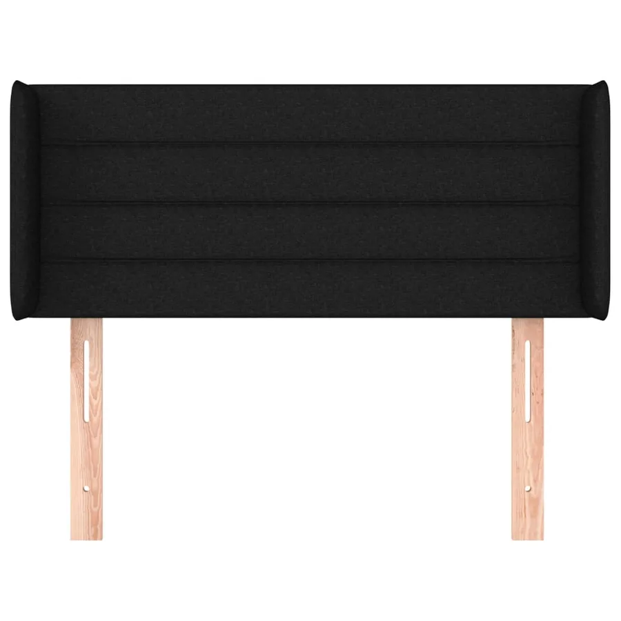 Tête de lit avec oreilles Noir 93x16x78/88 cm Tissu - 3