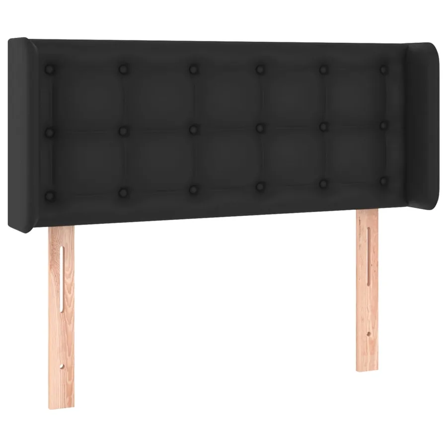 Tête de lit avec oreilles Noir 103x16x78/88 cm Similicuir - 2