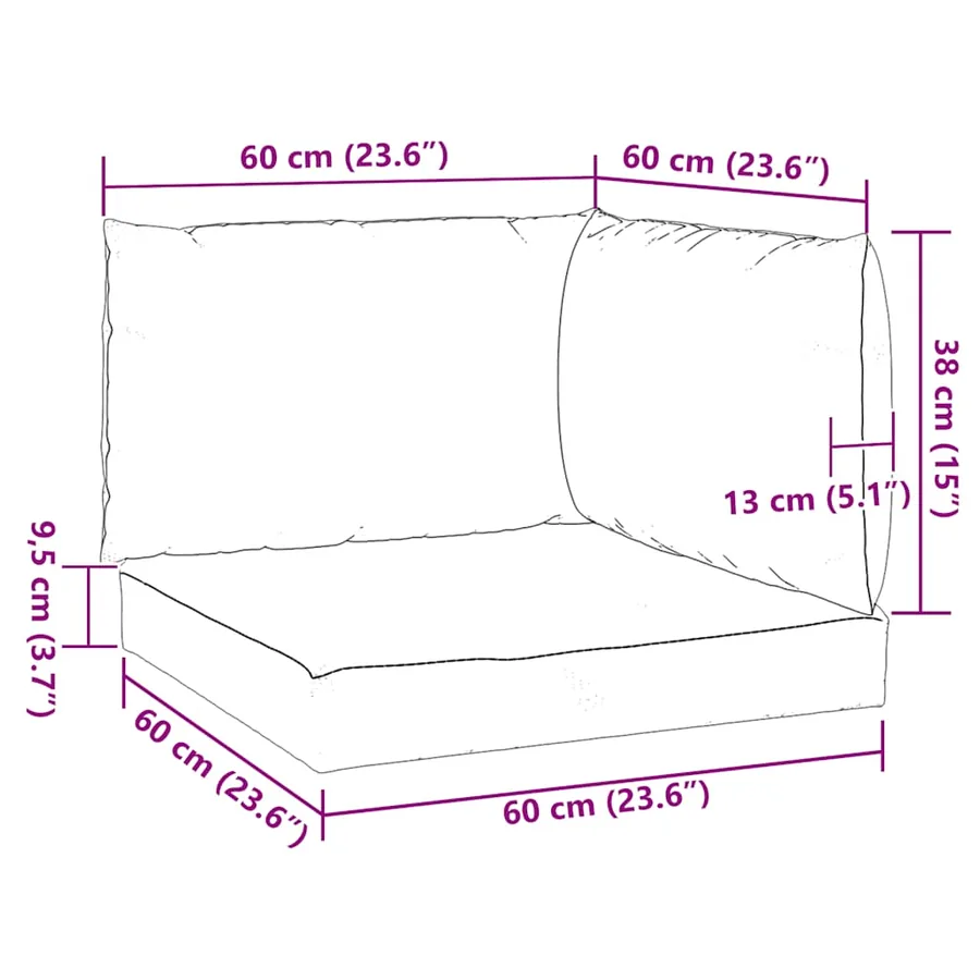 Coussins de palette lot de 3 anthracite tissu oxford - 10