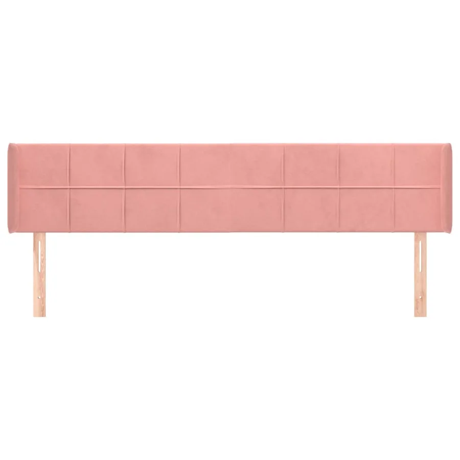 Tête de lit avec oreilles Rose 163x16x78/88 cm Velours - 3