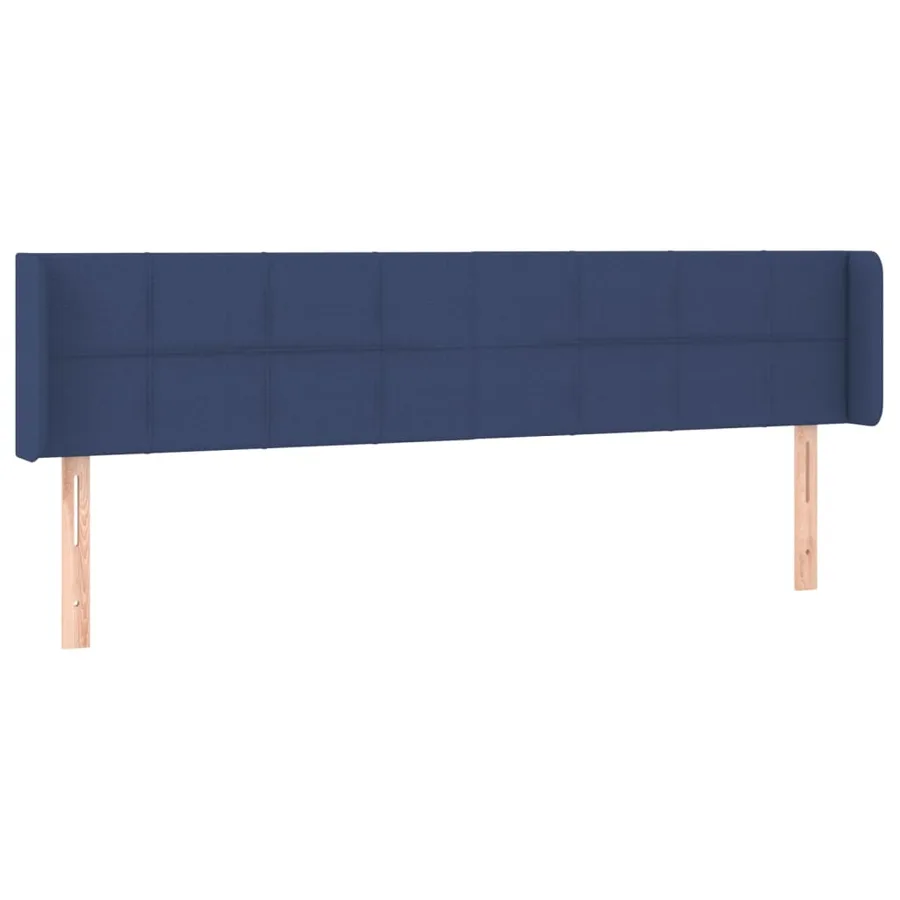 Tête de lit avec oreilles Bleu 163x16x78/88 cm Tissu - 2