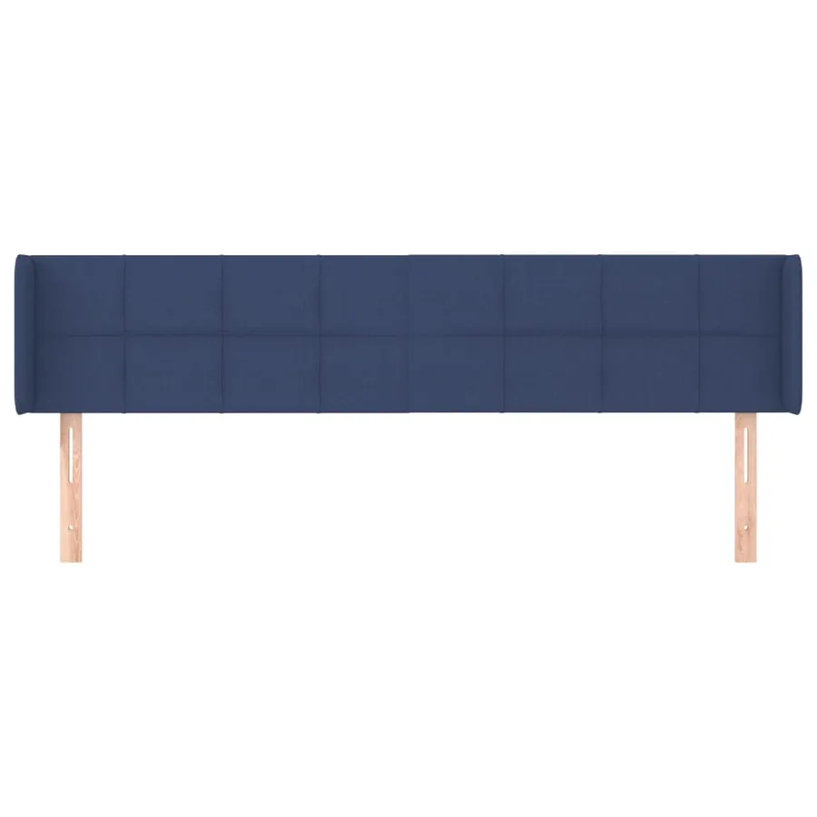 Tête de lit avec oreilles Bleu 163x16x78/88 cm Tissu - 3