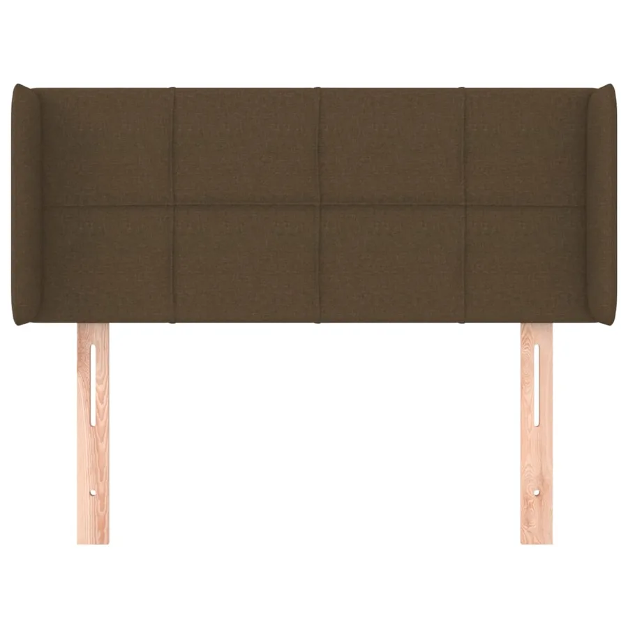 Tête de lit avec oreilles Marron Foncé 103x16x78/88 cm Tissu - 3