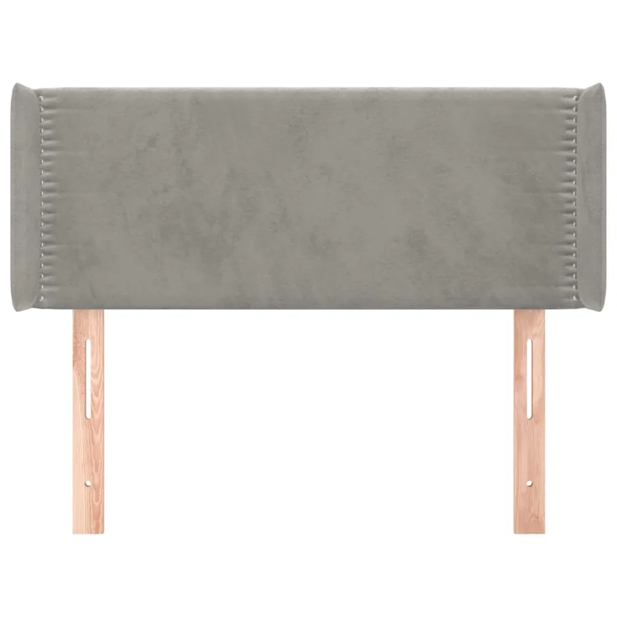Tête de lit avec oreilles Gris clair 83x16x78/88 cm Velours - 3