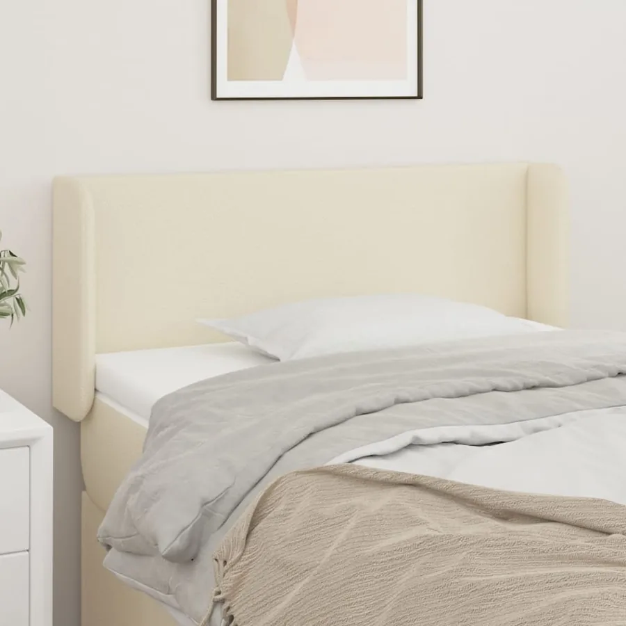 Tête de lit avec oreilles Crème 83x16x78/88 cm Similicuir