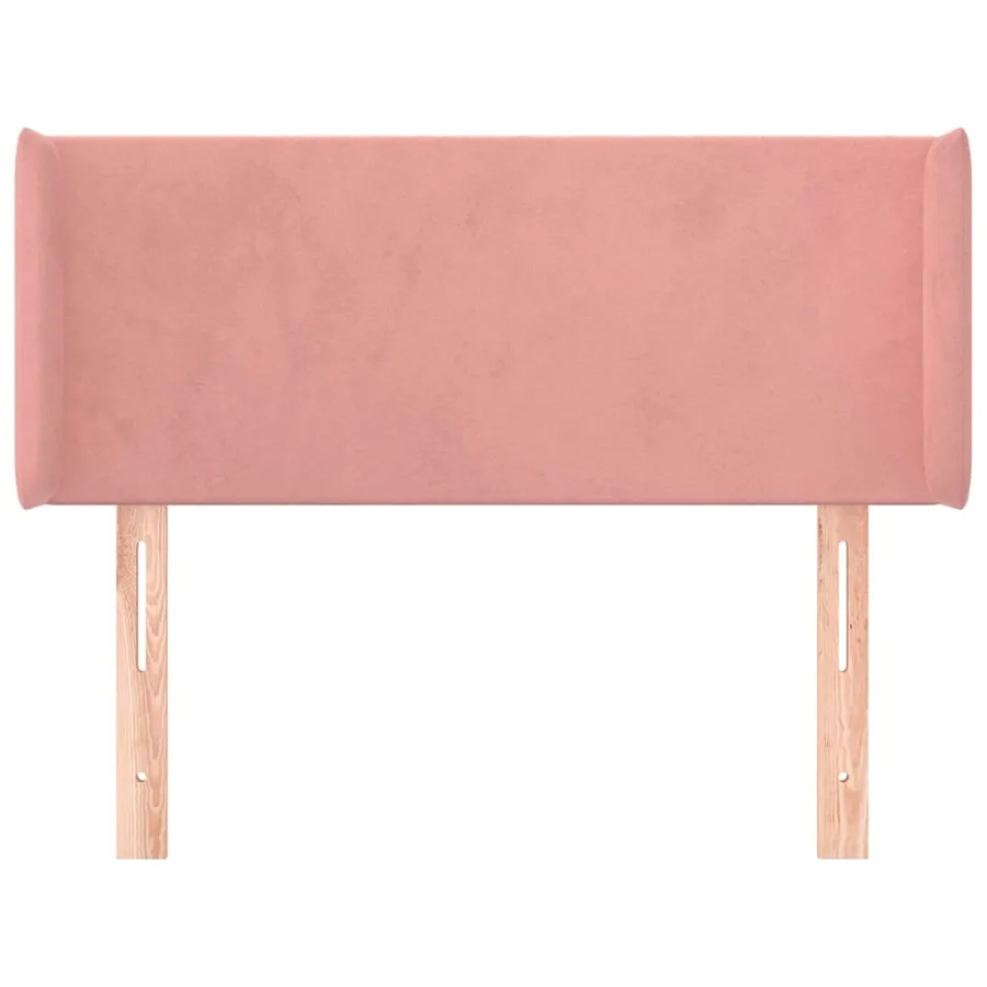 Tête de lit avec oreilles Rose 93x16x78/88 cm Velours - 3
