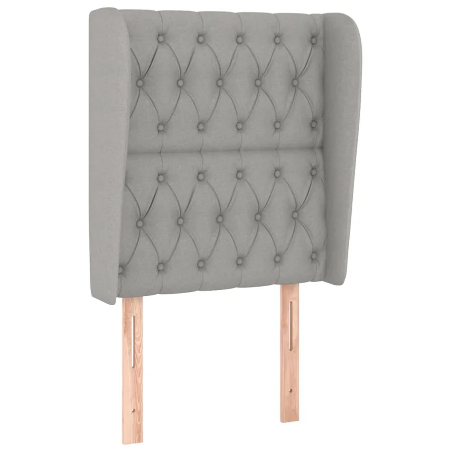 Tête de lit avec oreilles Gris clair 83x23x118/128 cm Tissu - 2