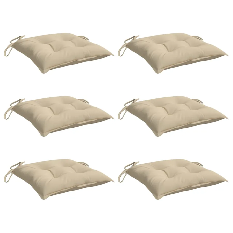 Coussins de palette lot de 6 beige 50x50x7 cm tissu oxford - 3