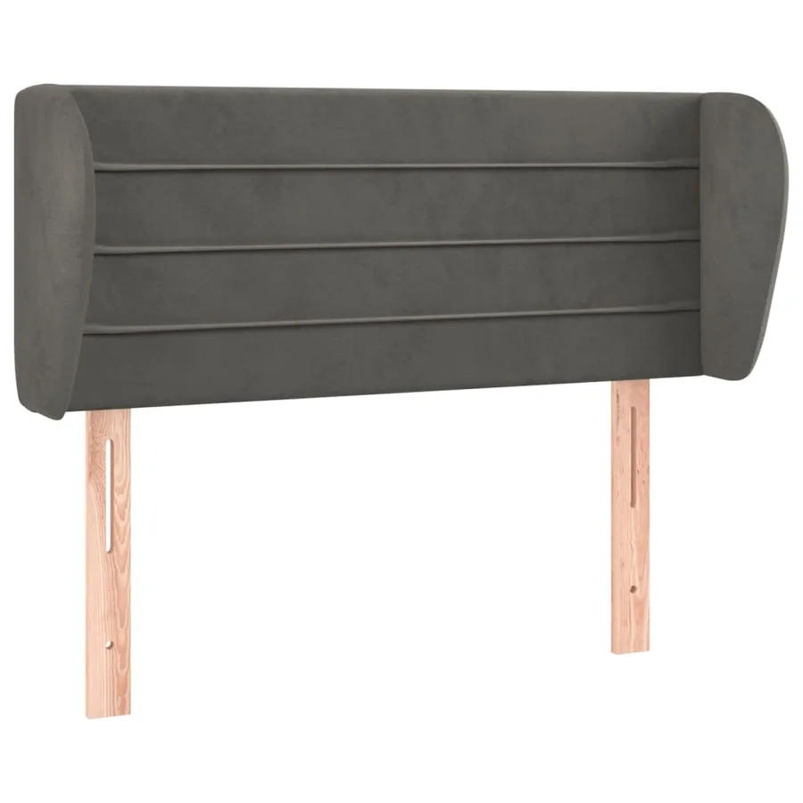 Tête de lit avec oreilles Gris foncé 83x23x78/88 cm Velours - 2