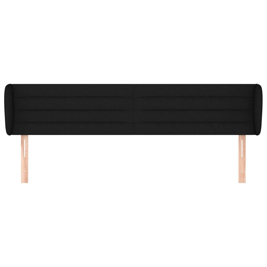 Tête de lit avec oreilles Noir 203x23x78/88 cm Tissu - 3