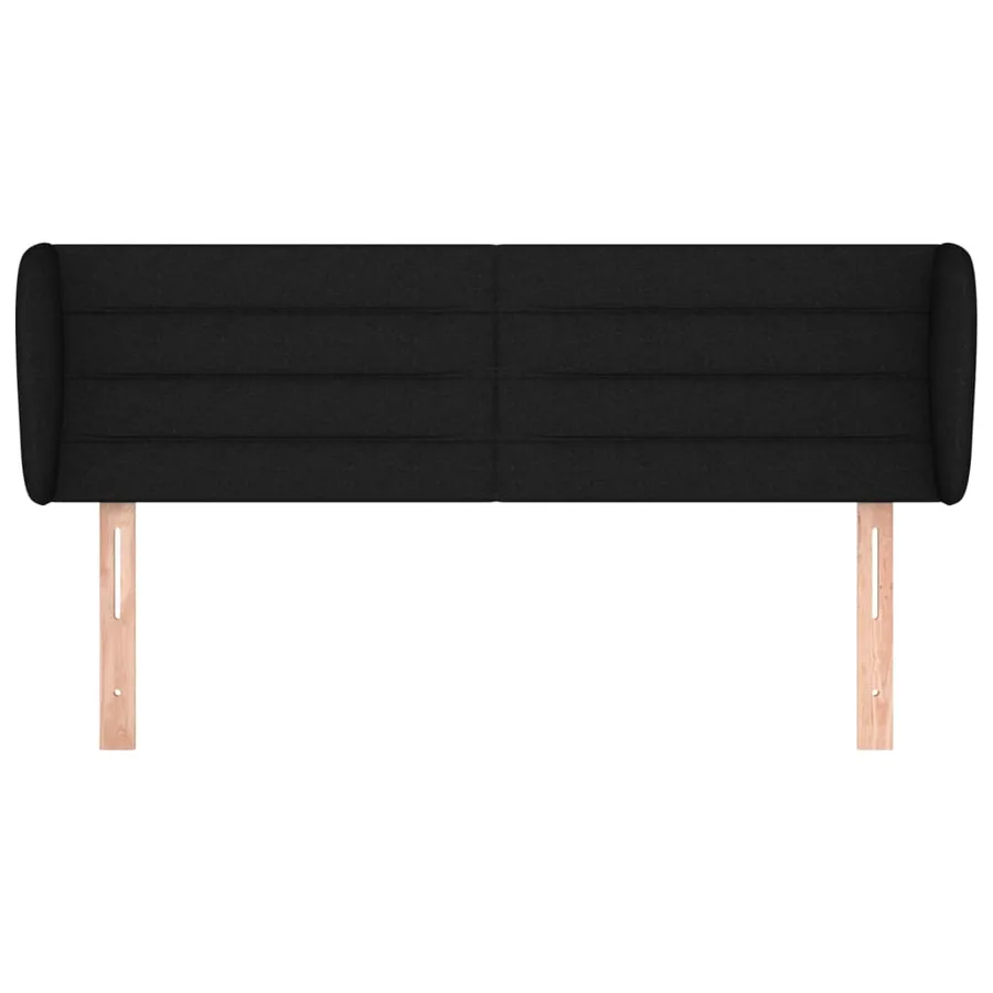 Tête de lit avec oreilles Noir 147x23x78/88 cm Tissu - 3