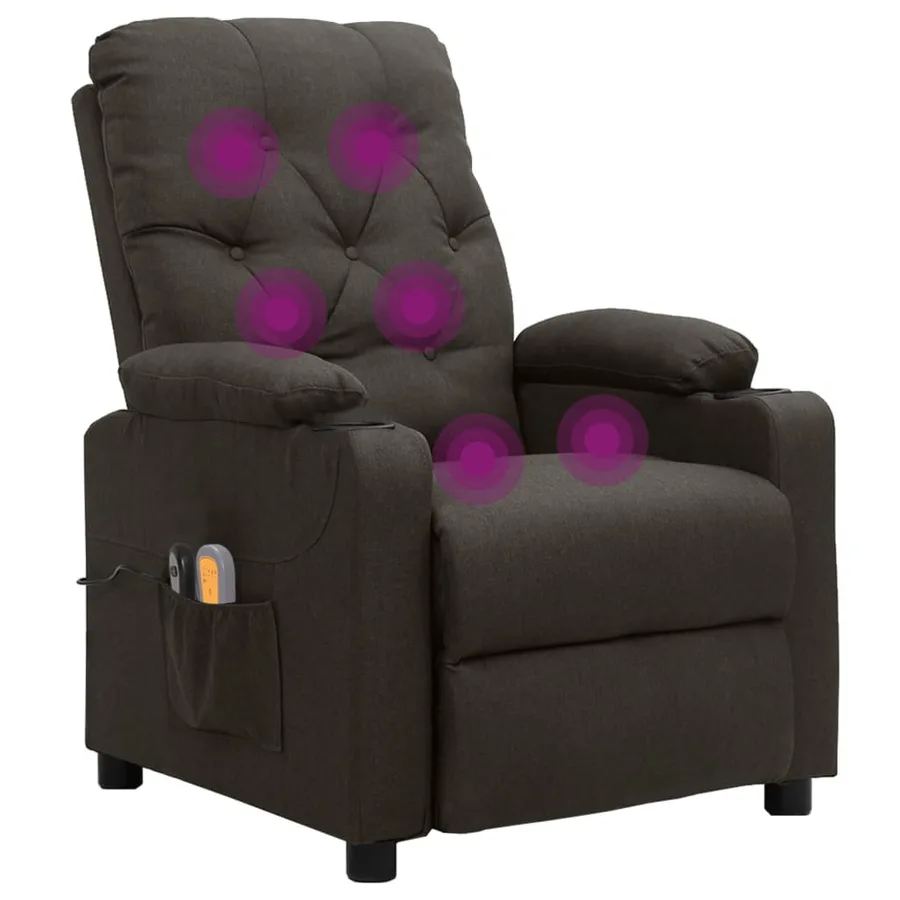 Fauteuil électrique de massage Taupe Tissu - 7