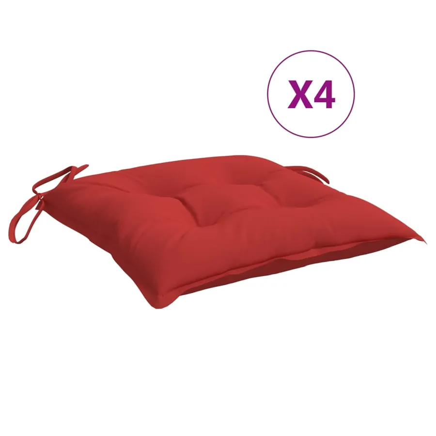 Coussins de palette lot de 4 rouge 50x50x7 cm tissu oxford - 2