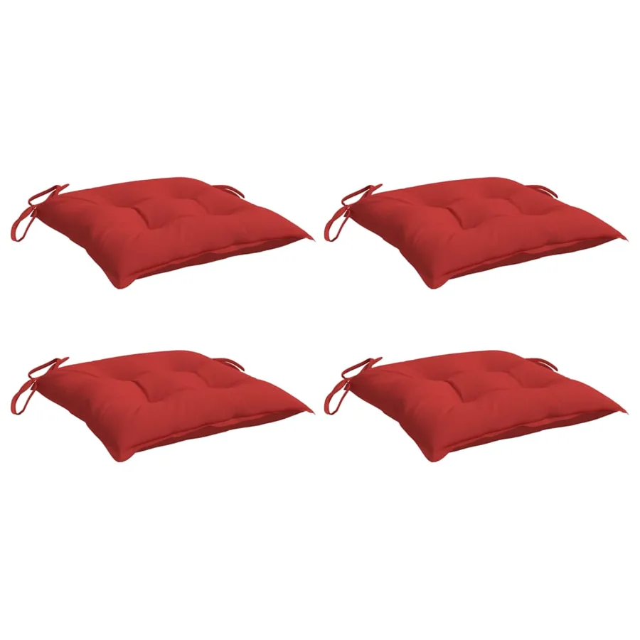 Coussins de palette lot de 4 rouge 50x50x7 cm tissu oxford - 3