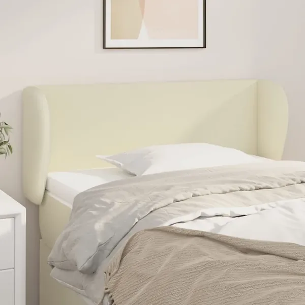 Tête de lit avec oreilles Crème 103x23x78/88 cm Similicuir