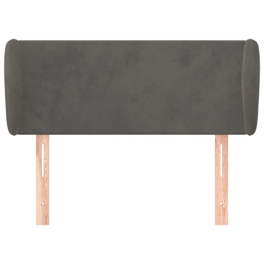 Tête de lit avec oreilles Gris foncé 83x23x78/88 cm Velours - 3