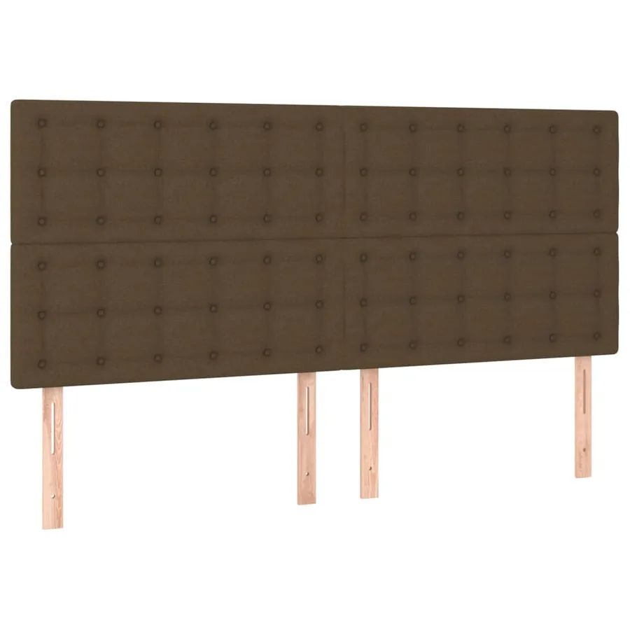 Tête de lit marron foncé 200 x 5 x 118/128 cm Tissu - 2