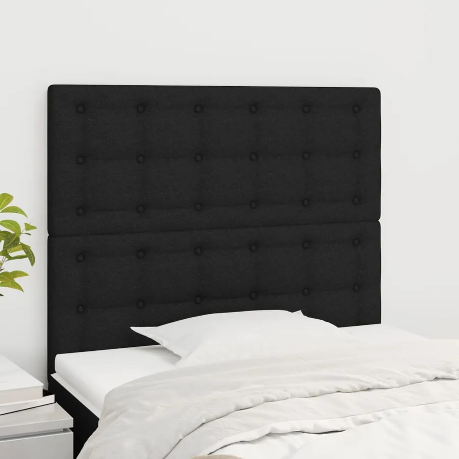 Tête de lit Noir 100x5x118/128 cm Tissu