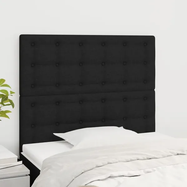 Tête de lit Noir 100x5x118/128 cm Tissu