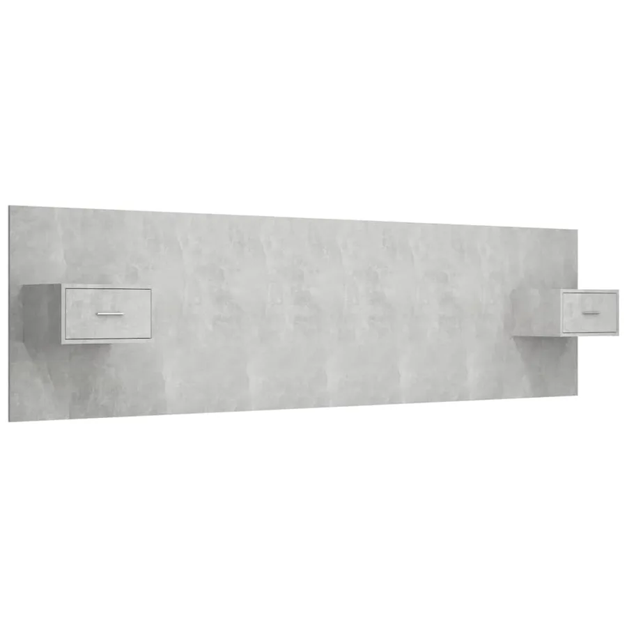 Tête de lit avec armoires Gris béton Bois d'ingénierie - 2