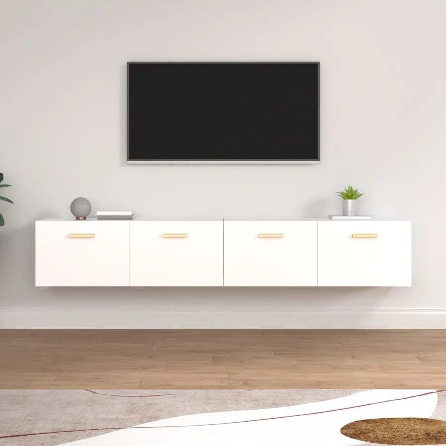 Armoires murales 2 pcs Blanc 100x36,5x35 cm Bois d'ingénierie
