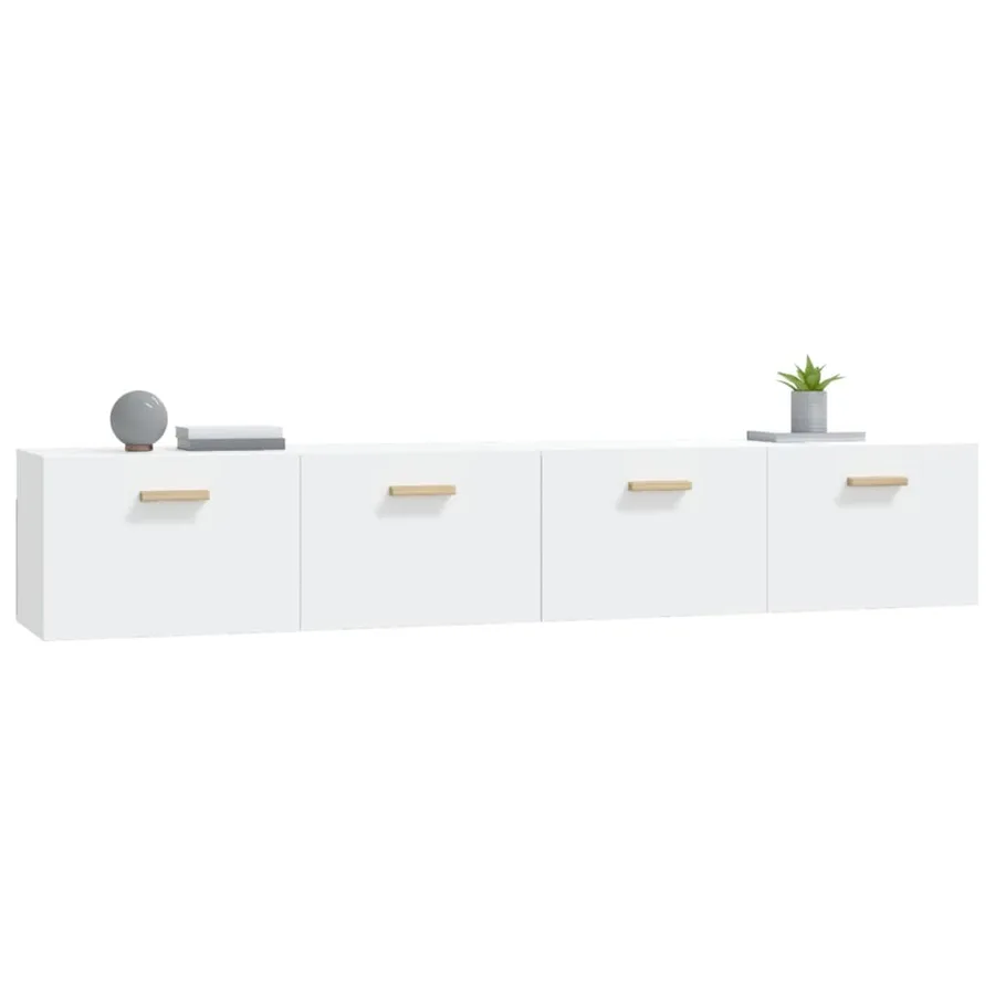 Armoires murales 2 pcs Blanc 100x36,5x35 cm Bois d'ingénierie - 4