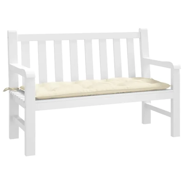 Coussin de banc de jardin crème 120x50x7 cm tissu oxford
