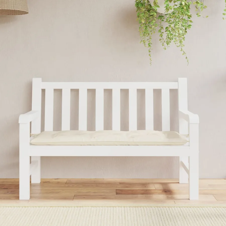 Coussin de banc de jardin crème 120x50x7 cm tissu oxford - 3