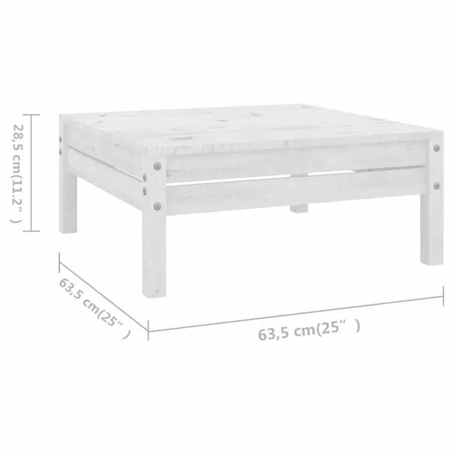 Salon de jardin 5 pcs Bois de pin massif Blanc - 8