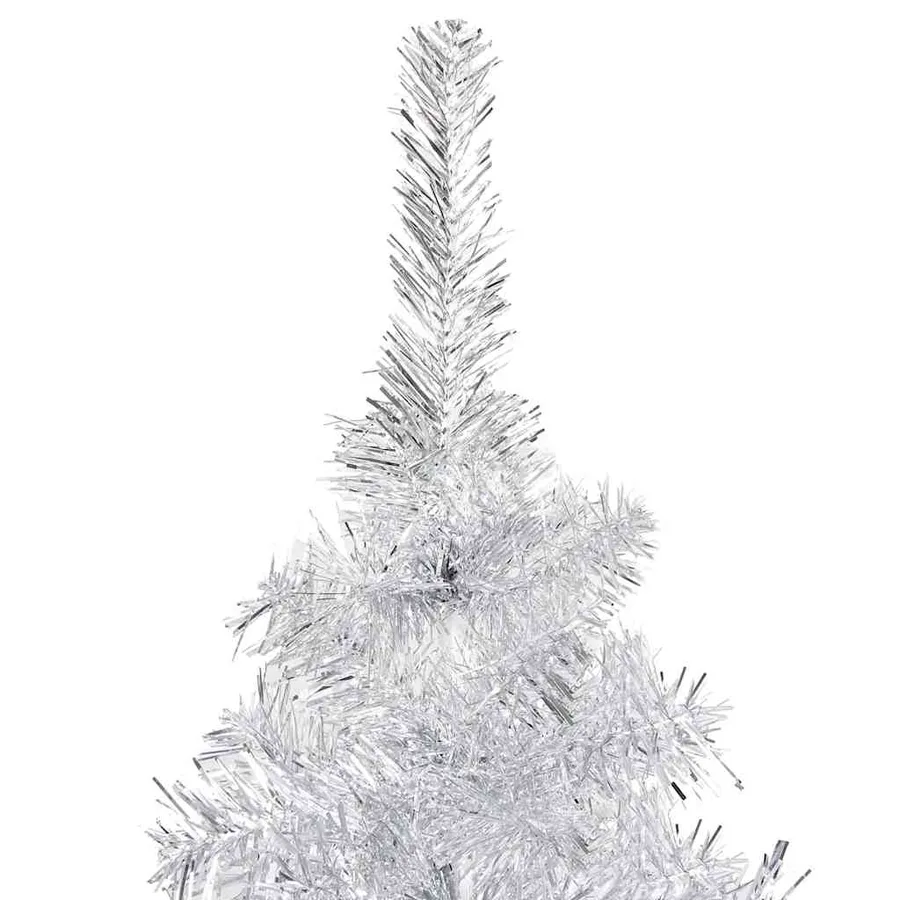 Arbre de Noël artificiel pré-éclairé/boules argenté 120 cm PET - 4